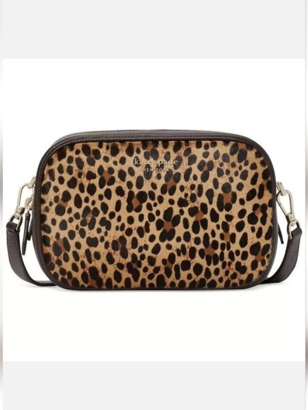 KATE SPADE NEW YORK Astrid Leopard Small Leather Camera Bag NWT